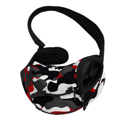 Red Snow Camouflage Print Pet Sling Carrier