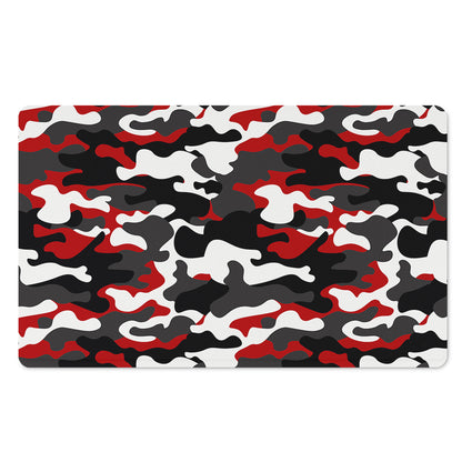 Red Snow Camouflage Print Polyester Doormat