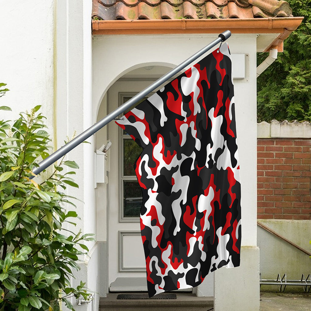 Red Snow Camouflage Print Polyester Flag