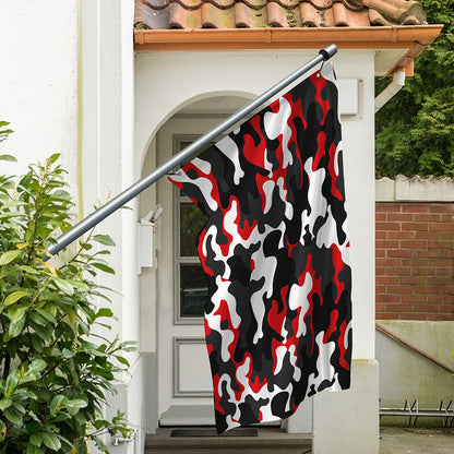 Red Snow Camouflage Print Polyester Flag