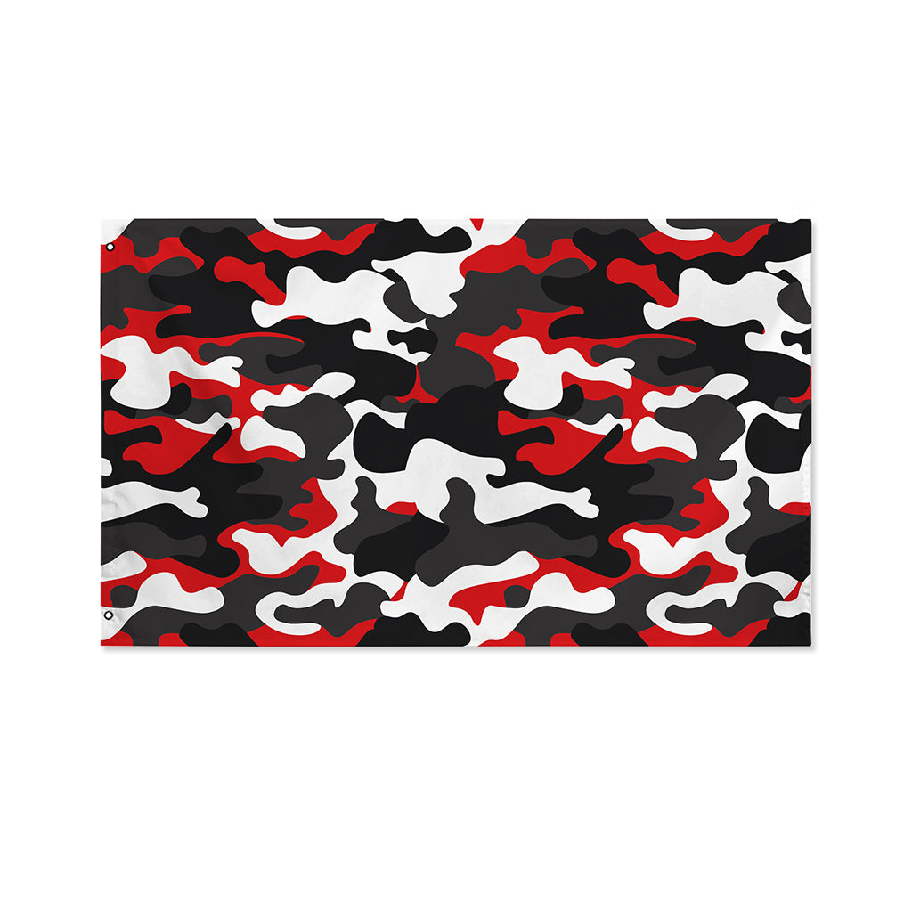Red Snow Camouflage Print Polyester Flag