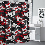 Red Snow Camouflage Print Premium Shower Curtain
