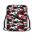 Red Snow Camouflage Print Rectangular Crossbody Bag