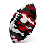 Red Snow Camouflage Print Rugby Ball