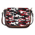Red Snow Camouflage Print Saddle Bag