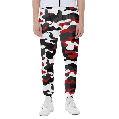 Red Snow Camouflage Print Scuba Joggers