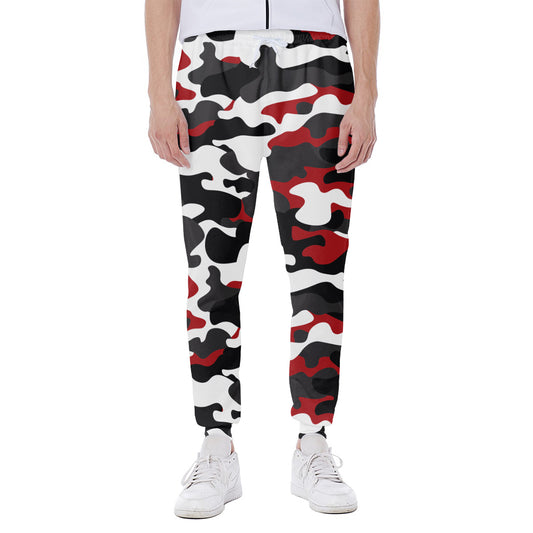 Red Snow Camouflage Print Scuba Joggers