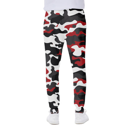Red Snow Camouflage Print Scuba Joggers