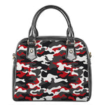 Red Snow Camouflage Print Shoulder Handbag