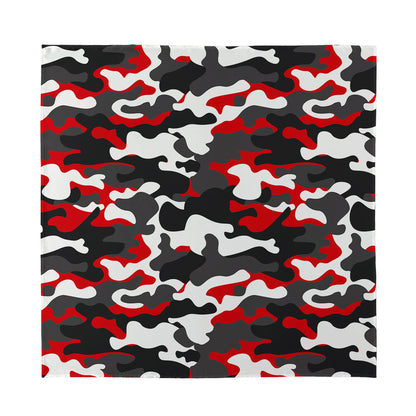 Red Snow Camouflage Print Silk Bandana