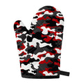 Red Snow Camouflage Print Single Oven Mitt