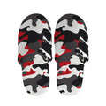 Red Snow Camouflage Print Slippers