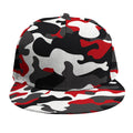 Red Snow Camouflage Print Snapback Cap