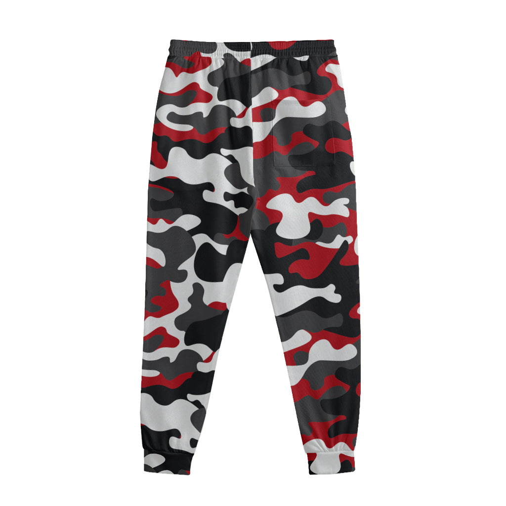 Red Snow Camouflage Print Sweatpants