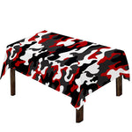 Red Snow Camouflage Print Tablecloth