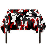 Red Snow Camouflage Print Tablecloth