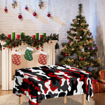 Red Snow Camouflage Print Tablecloth