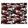 Red Snow Camouflage Print Tapestry