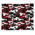 Red Snow Camouflage Print Tapestry
