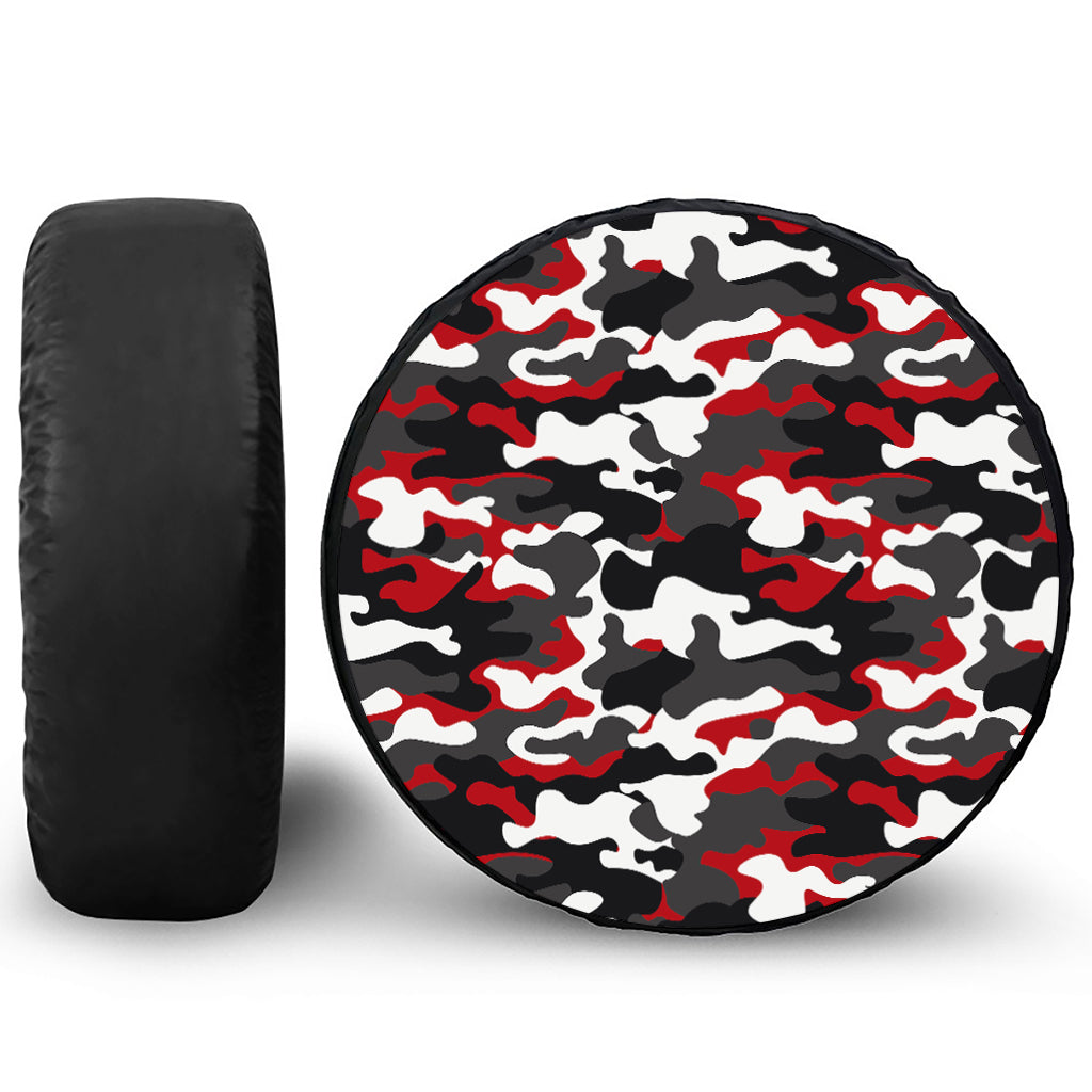 Red Snow Camouflage Print Tire Cover