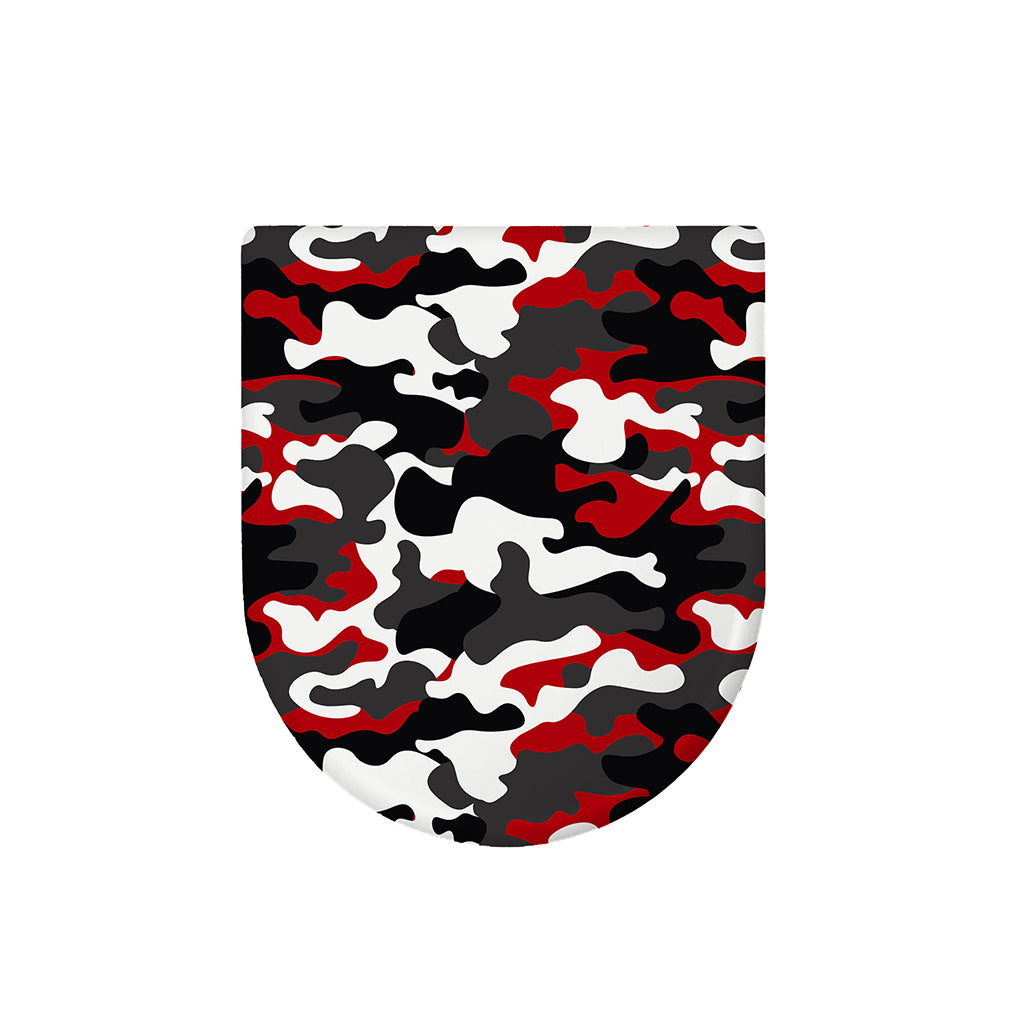 Red Snow Camouflage Print Toilet Lid Cover