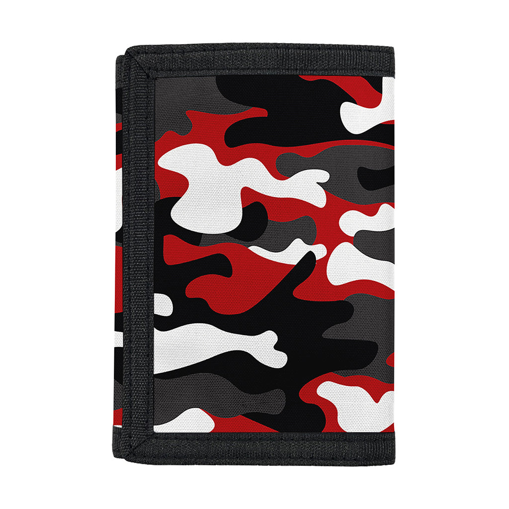Red Snow Camouflage Print Trifold Wallet