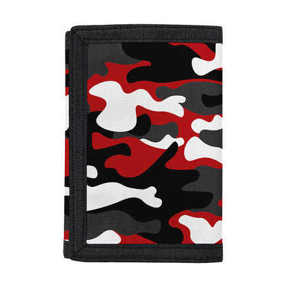 Red Snow Camouflage Print Trifold Wallet