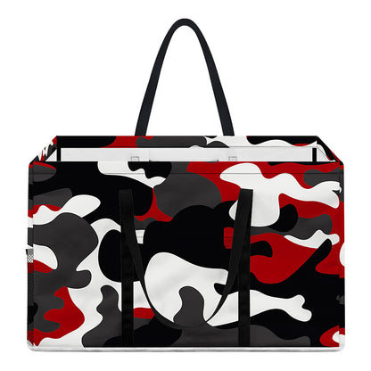 Red Snow Camouflage Print Utility Tote Bag