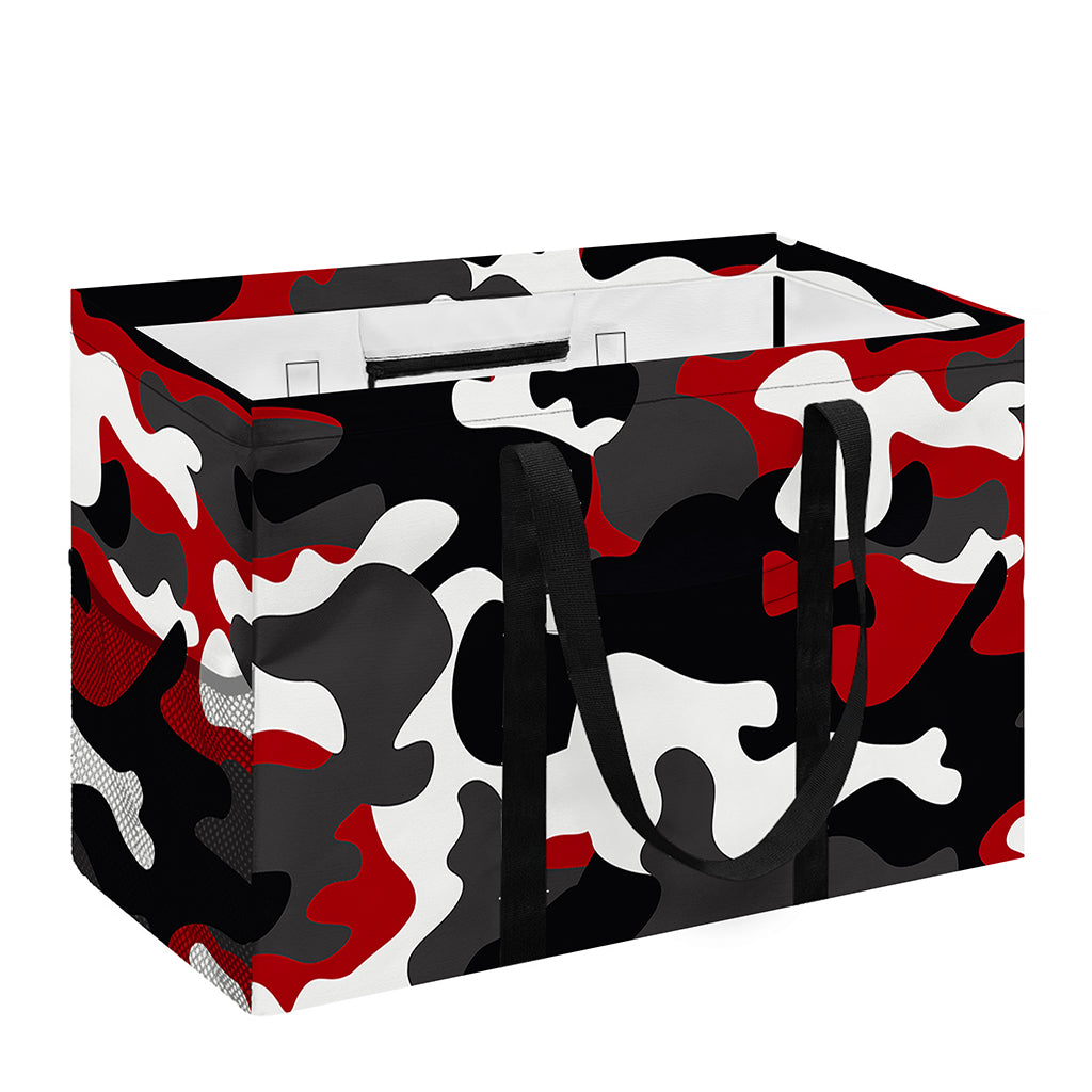 Red Snow Camouflage Print Utility Tote Bag