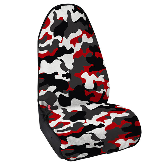 Red Snow Camouflage Print Waterproof Car Seat Cover