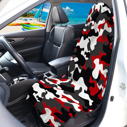 Red Snow Camouflage Print Waterproof Car Seat Cover