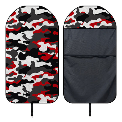 Red Snow Camouflage Print Waterproof Car Seat Cover
