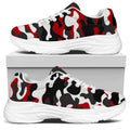 Red Snow Camouflage Print White Chunky Shoes