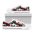 Red Snow Camouflage Print White Low Top Sneakers