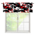 Red Snow Camouflage Print Window Valance