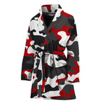 Red Snow Camouflage Print Women's Bathrobe