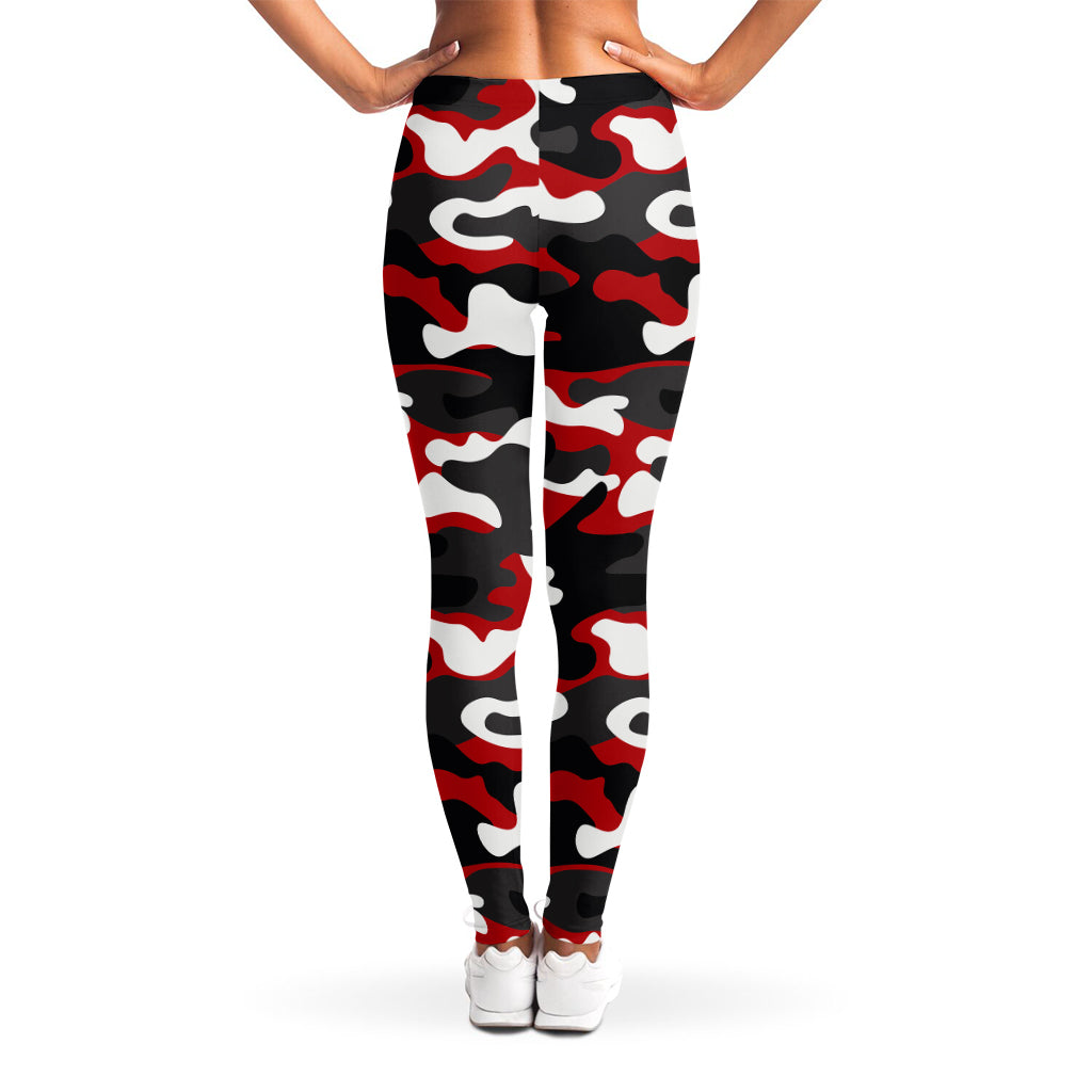 Red Snow Camouflage Print Women's Leggings