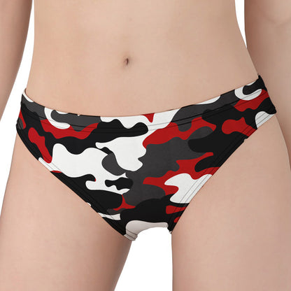 Red Snow Camouflage Print Women's Panties