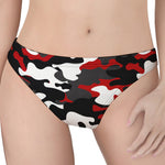 Red Snow Camouflage Print Women's Thong