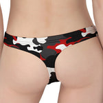 Red Snow Camouflage Print Women's Thong