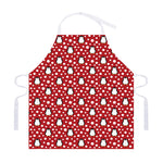 Red Snow Penguin Pattern Print Adjustable Apron