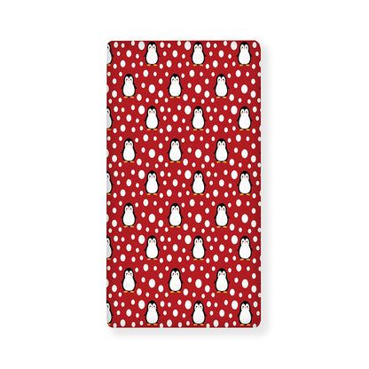 Red Snow Penguin Pattern Print Baby Crib Sheet