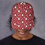 Red Snow Penguin Pattern Print Baseball Cap