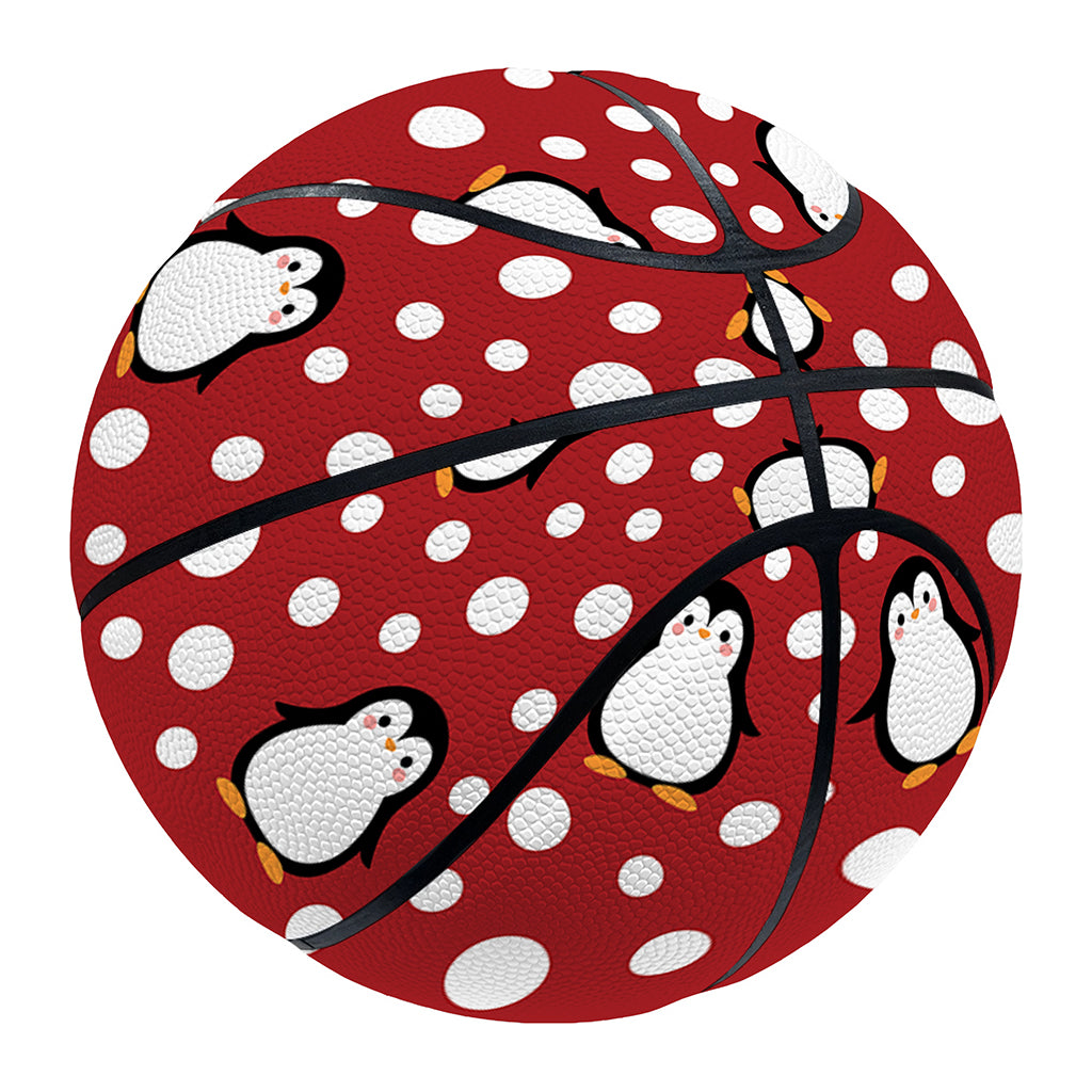 Red Snow Penguin Pattern Print Basketball
