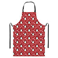 Red Snow Penguin Pattern Print Bib Apron With Pocket