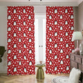Red Snow Penguin Pattern Print Dimout Pencil Pleat Curtains