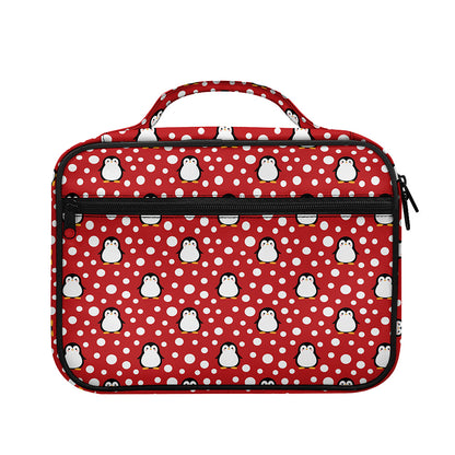Red Snow Penguin Pattern Print Briefcase Bible Bag