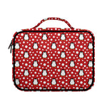 Red Snow Penguin Pattern Print Briefcase Bible Bag
