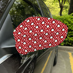 Red Snow Penguin Pattern Print Car Side Mirror Covers