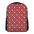 Red Snow Penguin Pattern Print Casual Backpack